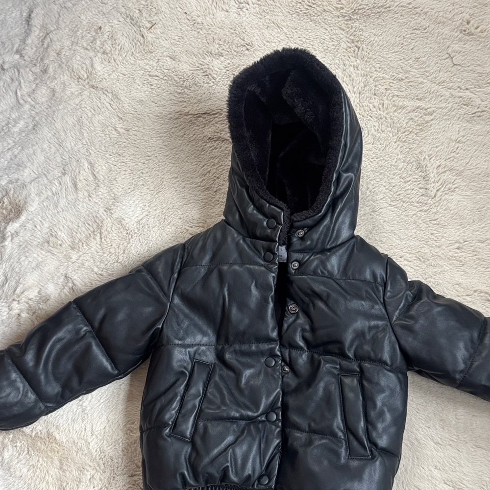 Zara Kids Black Hooded Puffer Jacket